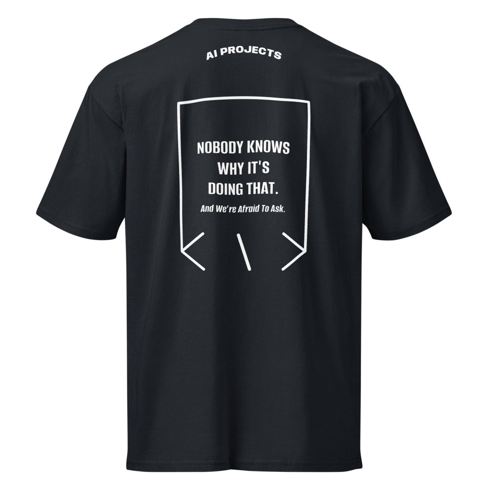 Nobody Knows Why It's Doing That. — Navy Blazer White back mockup