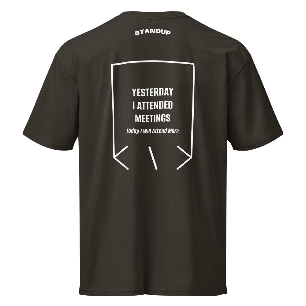 Yesterday I Attended Meetings — Vintage Black White back mockup