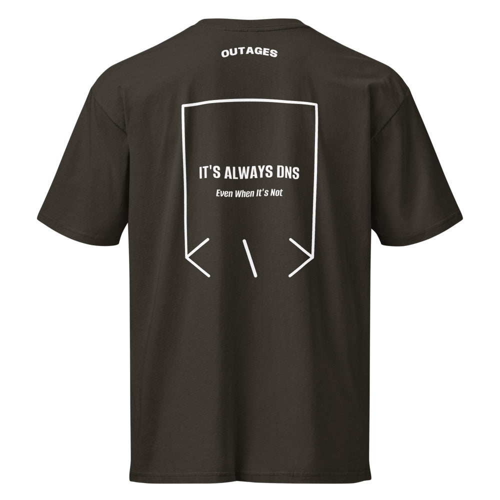 It's Always DNS — Vintage Black White back mockup