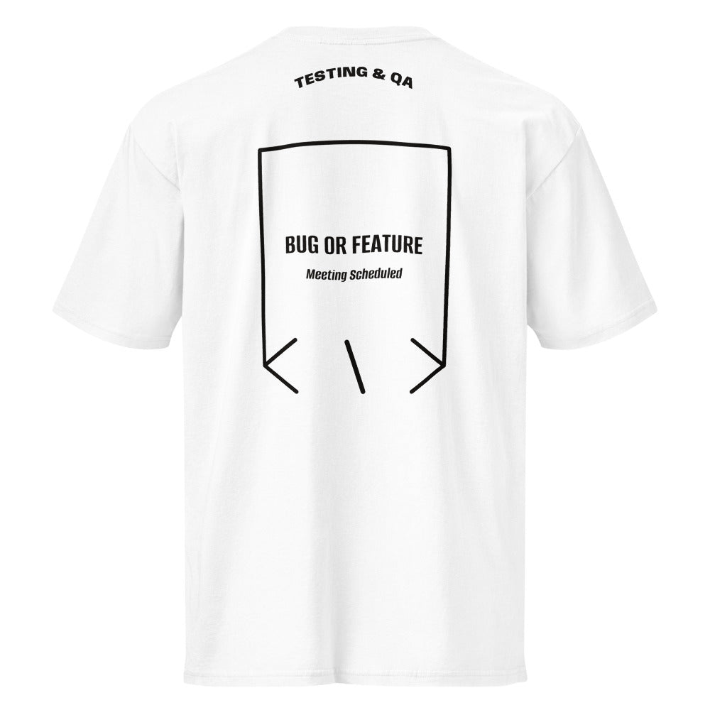 Bug Or Feature — White Black back mockup