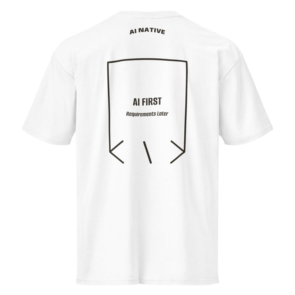 AI First — White Vintage Black back mockup