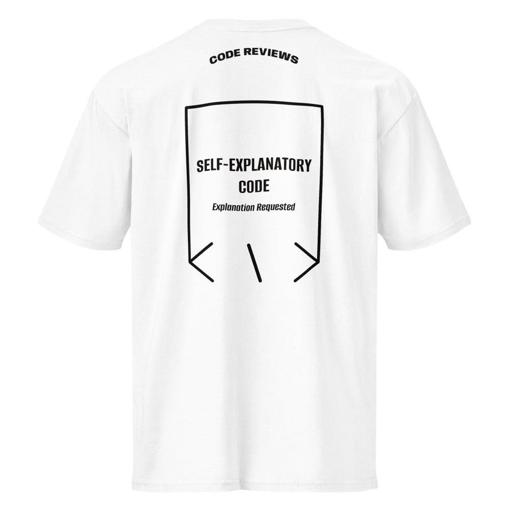 Self-Explanatory Code — secondary back mockup