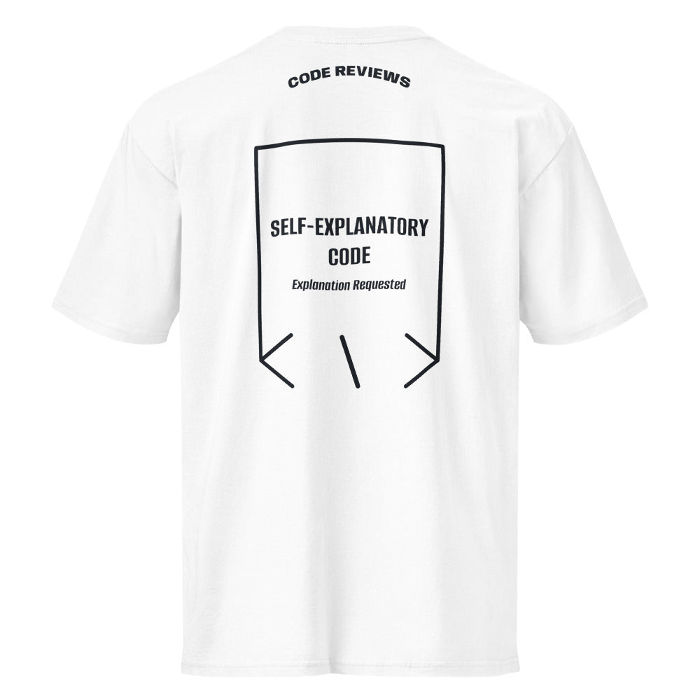 Self-Explanatory Code — White Navy Blazer back mockup