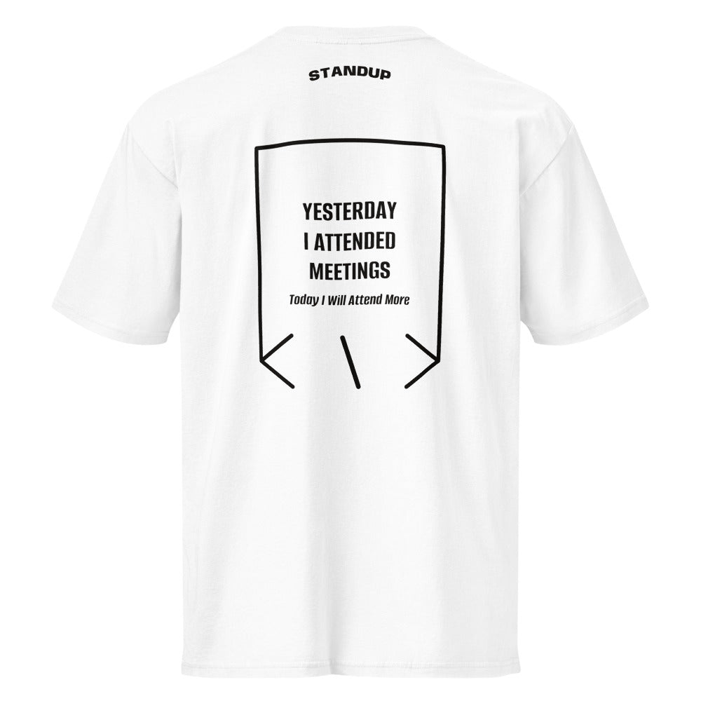 Yesterday I Attended Meetings — White Black back mockup