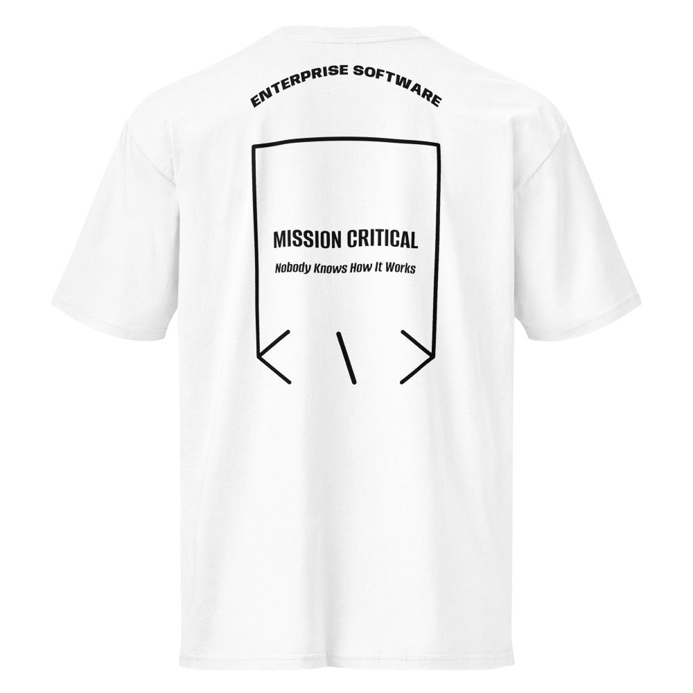 Mission Critical — White Black back mockup