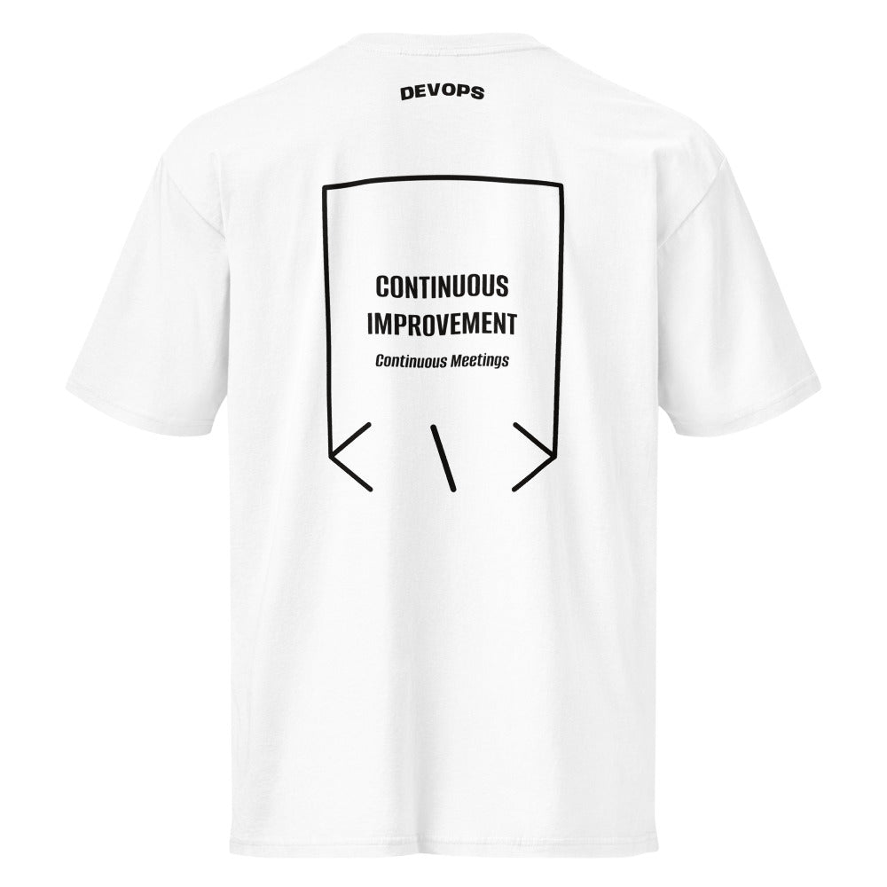 Continuous Improvement — White Black back mockup