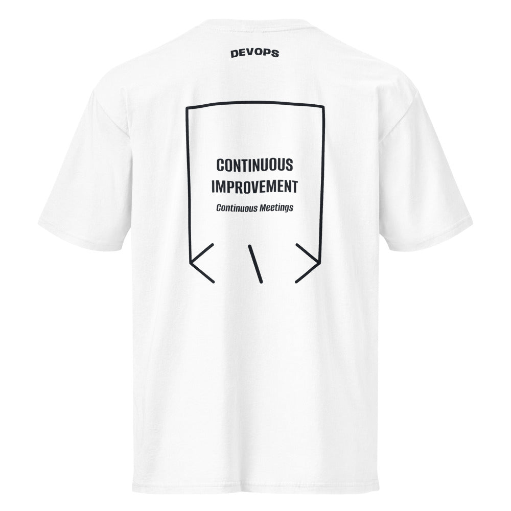 Continuous Improvement — White Navy Blazer back mockup