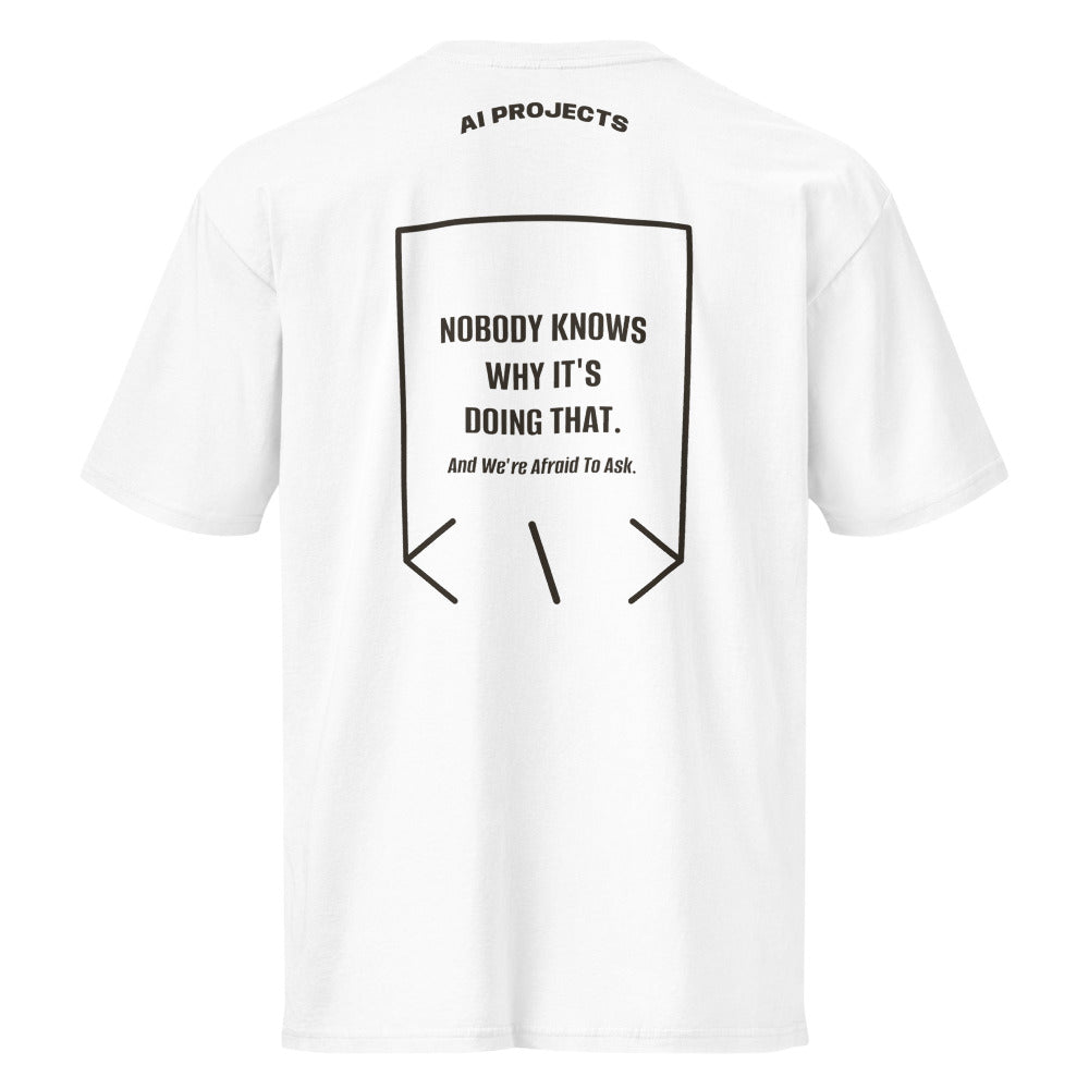Nobody Knows Why It's Doing That. — White Vintage Black back mockup