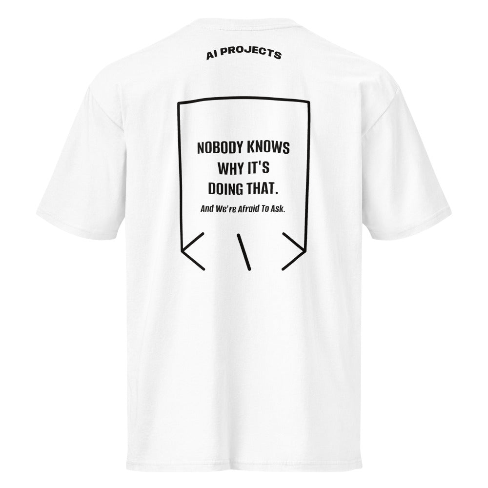 Nobody Knows Why It's Doing That. — White Black back mockup