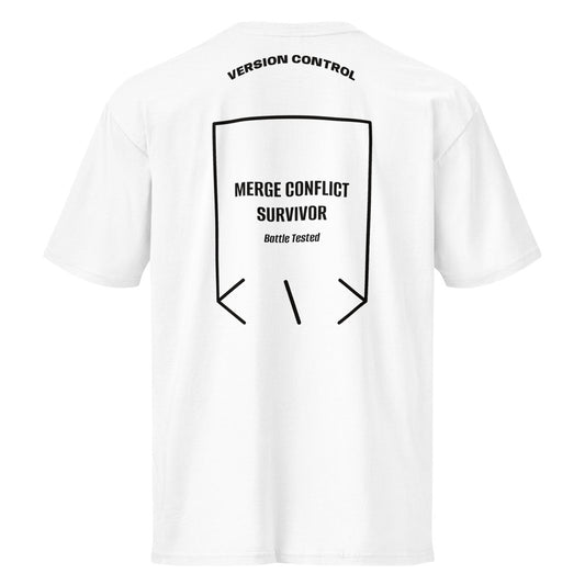 Merge Conflict Survivor — secondary back mockup