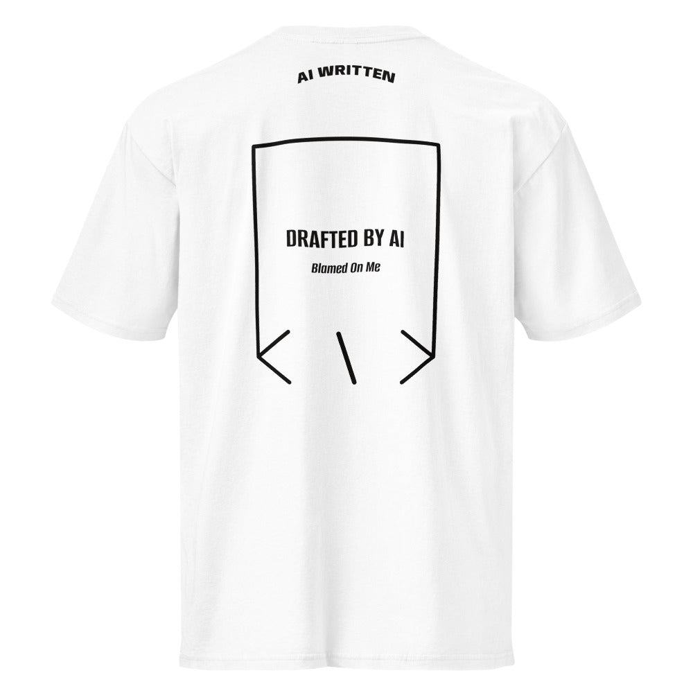 Drafted By AI — White Black back mockup
