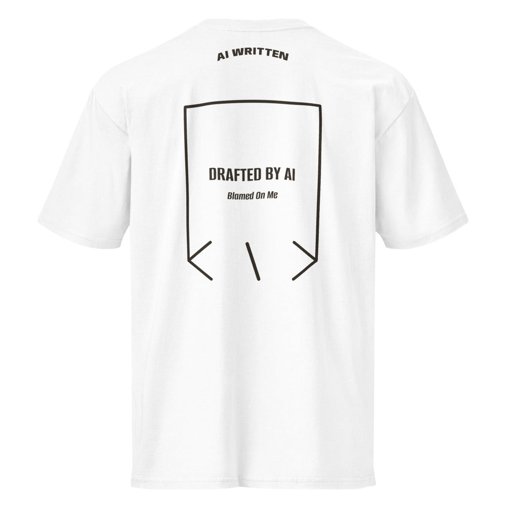 Drafted By AI — White Vintage Black back mockup
