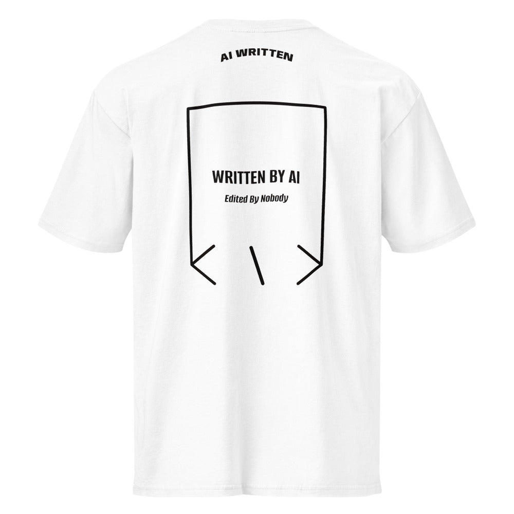 Written By AI — White Black back mockup