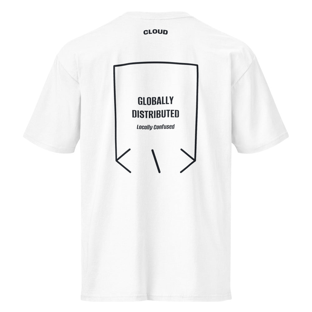 Globally Distributed — White Navy Blazer back mockup