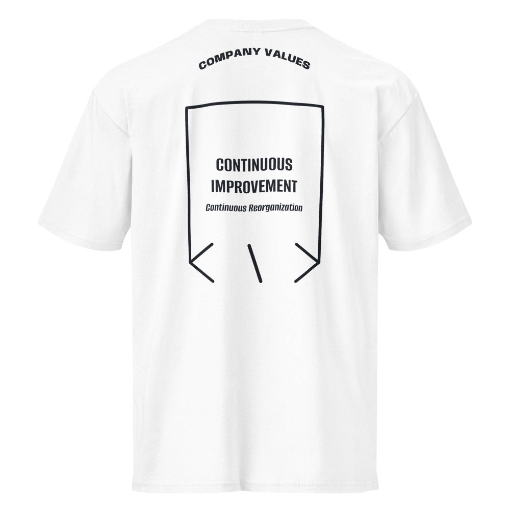 Continuous Improvement — White Navy Blazer back mockup
