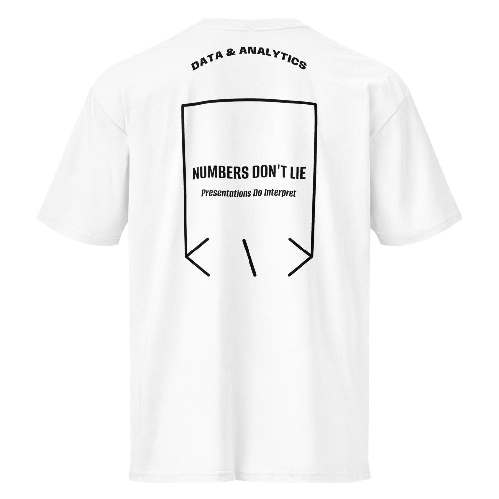 Numbers Don't Lie — White Black back mockup