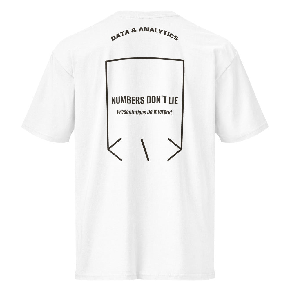 Numbers Don't Lie — White Vintage Black back mockup