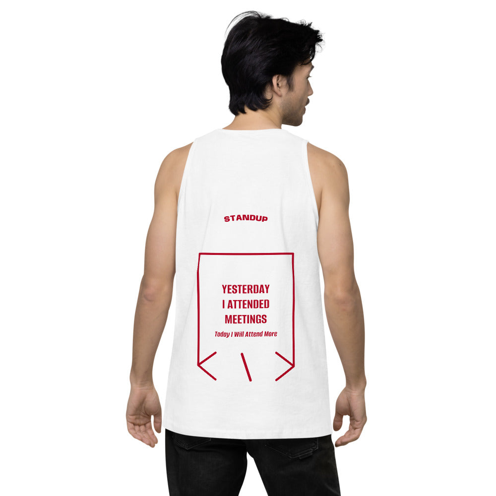 Yesterday I Attended Meetings — White Red back mockup