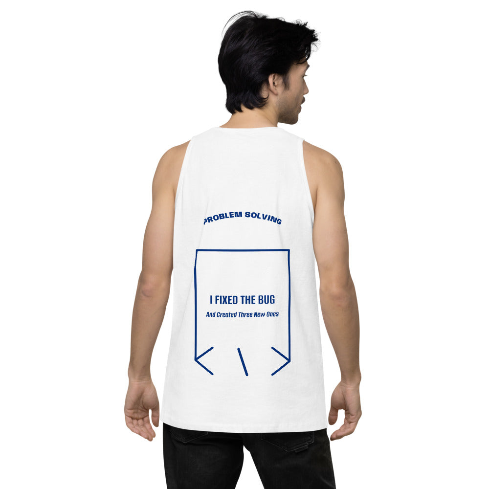 I Fixed The Bug — White Team Royal back mockup