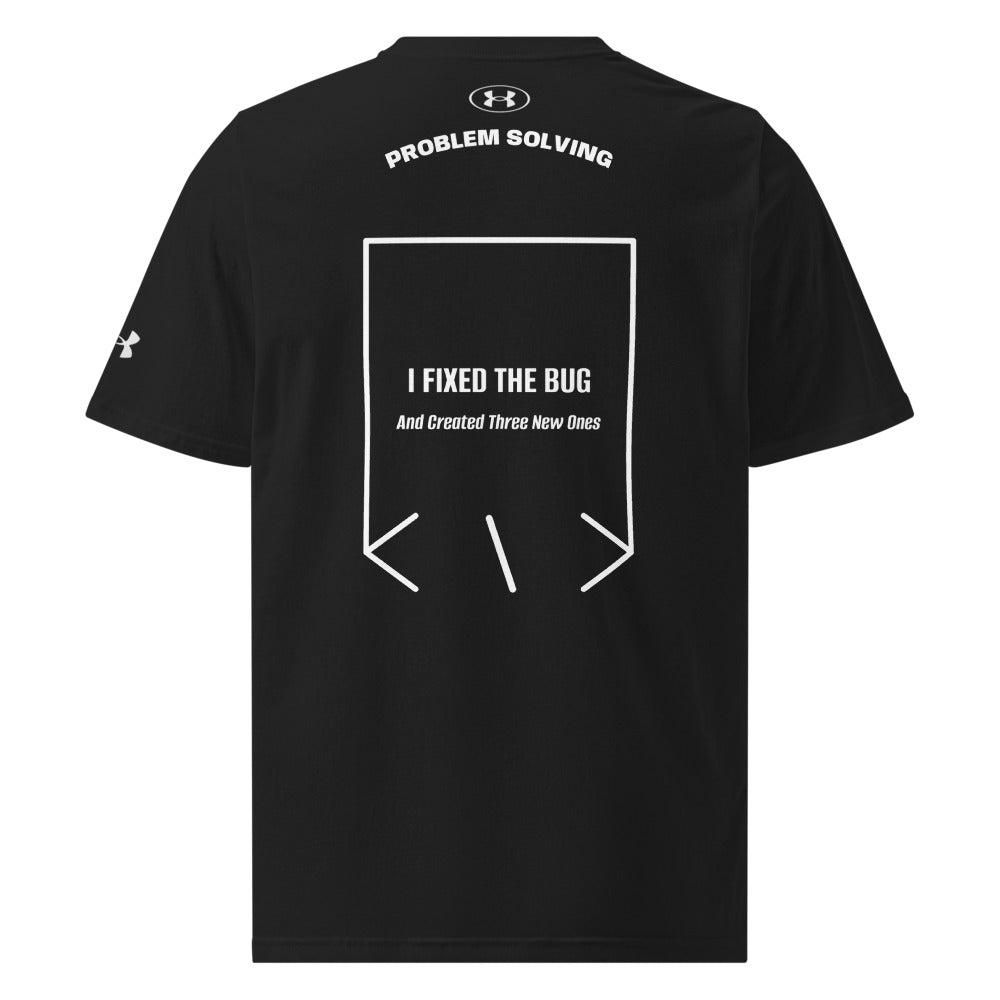 I Fixed The Bug — Black White back mockup
