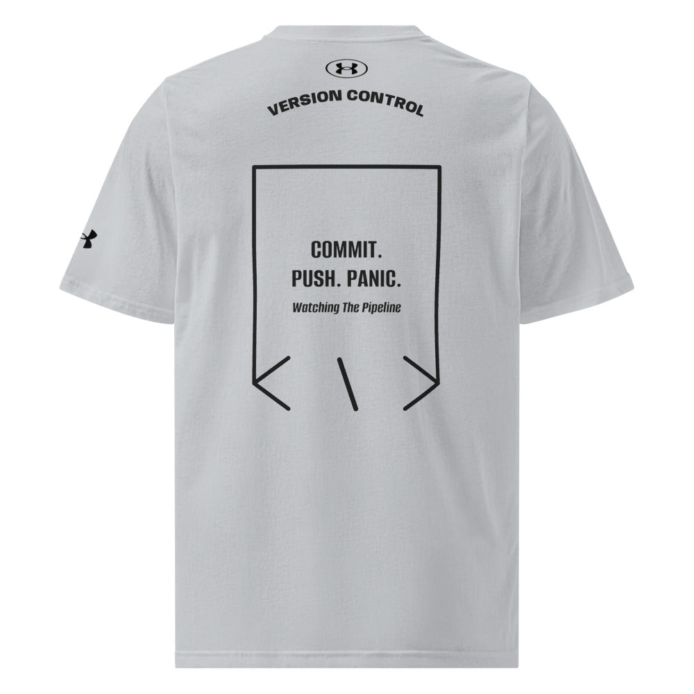Commit. Push. Panic. — Grey Black back mockup
