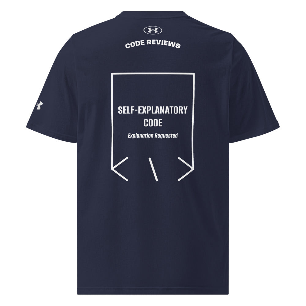 Self-Explanatory Code — Navy White back mockup