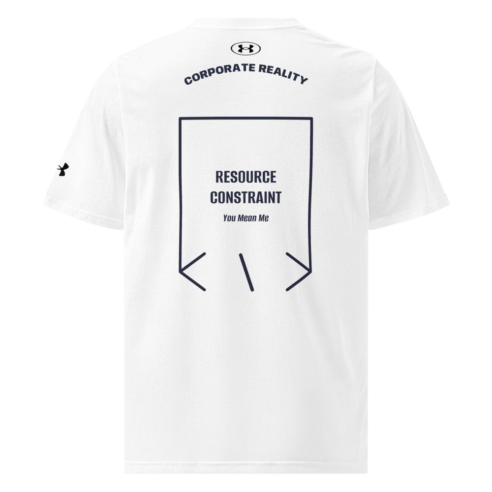 Resource Constraint — White Navy back mockup