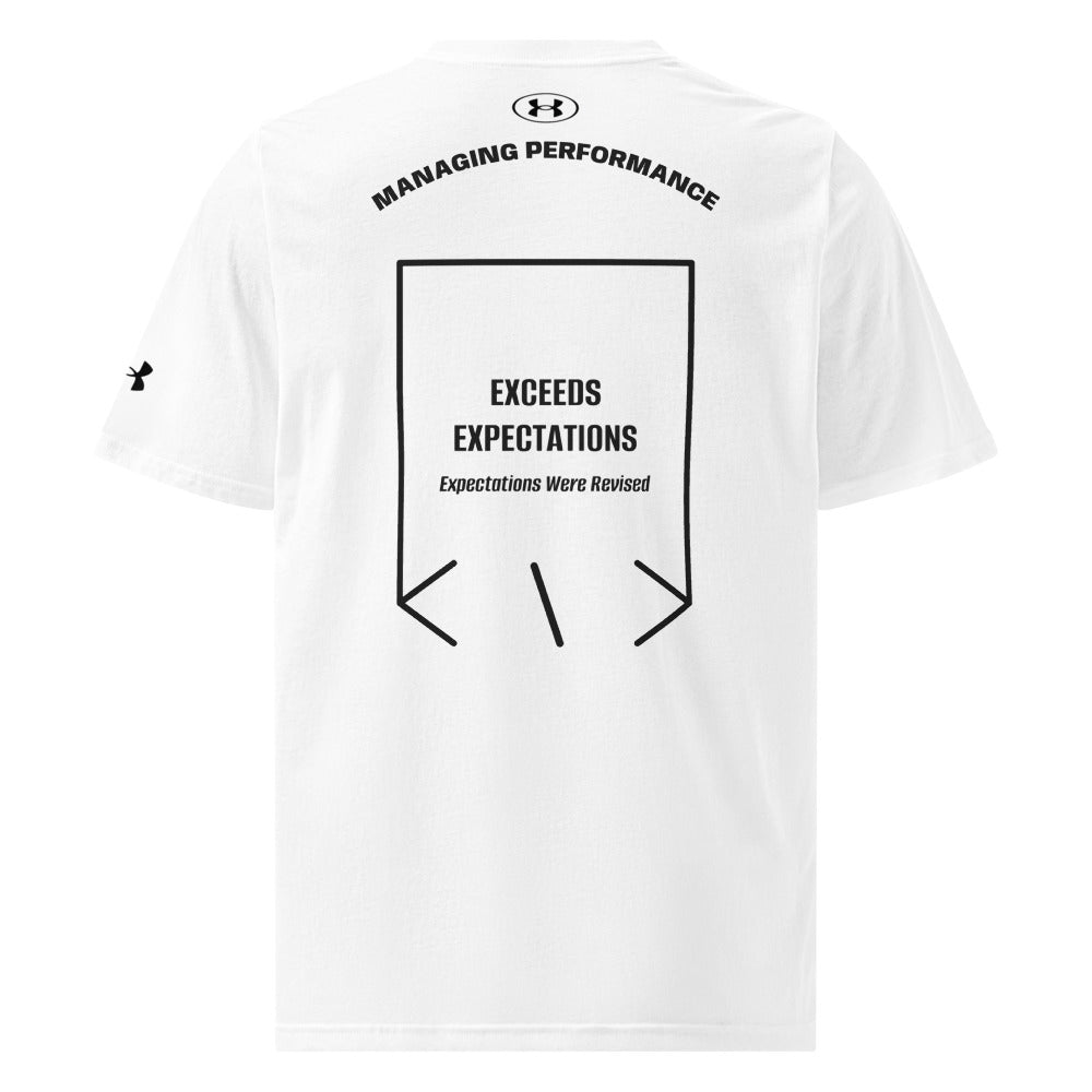 Exceeds Expectations — White Black back mockup