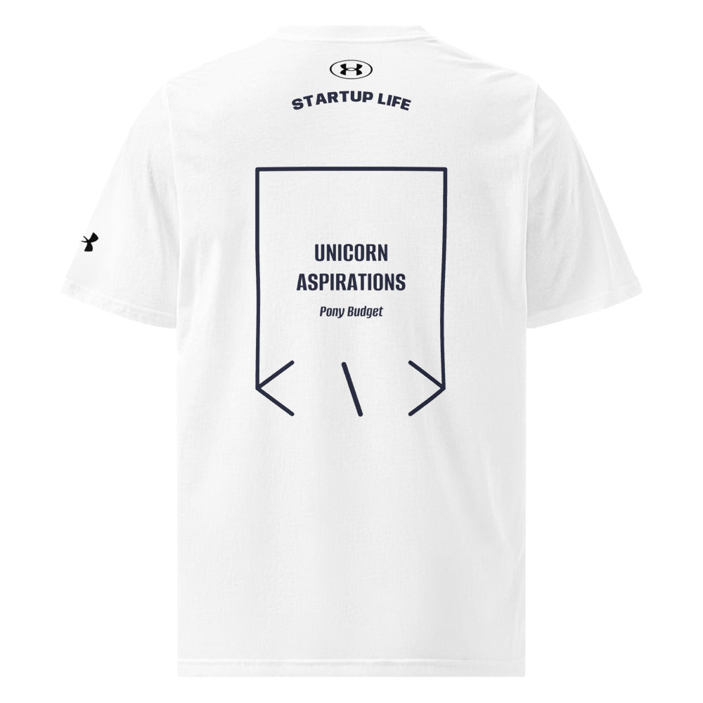 Unicorn Aspirations — White Navy back mockup