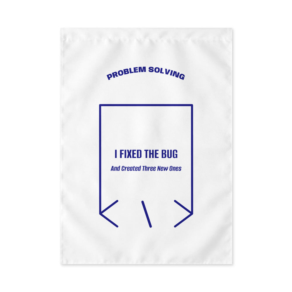 I Fixed The Bug — White Navy back mockup