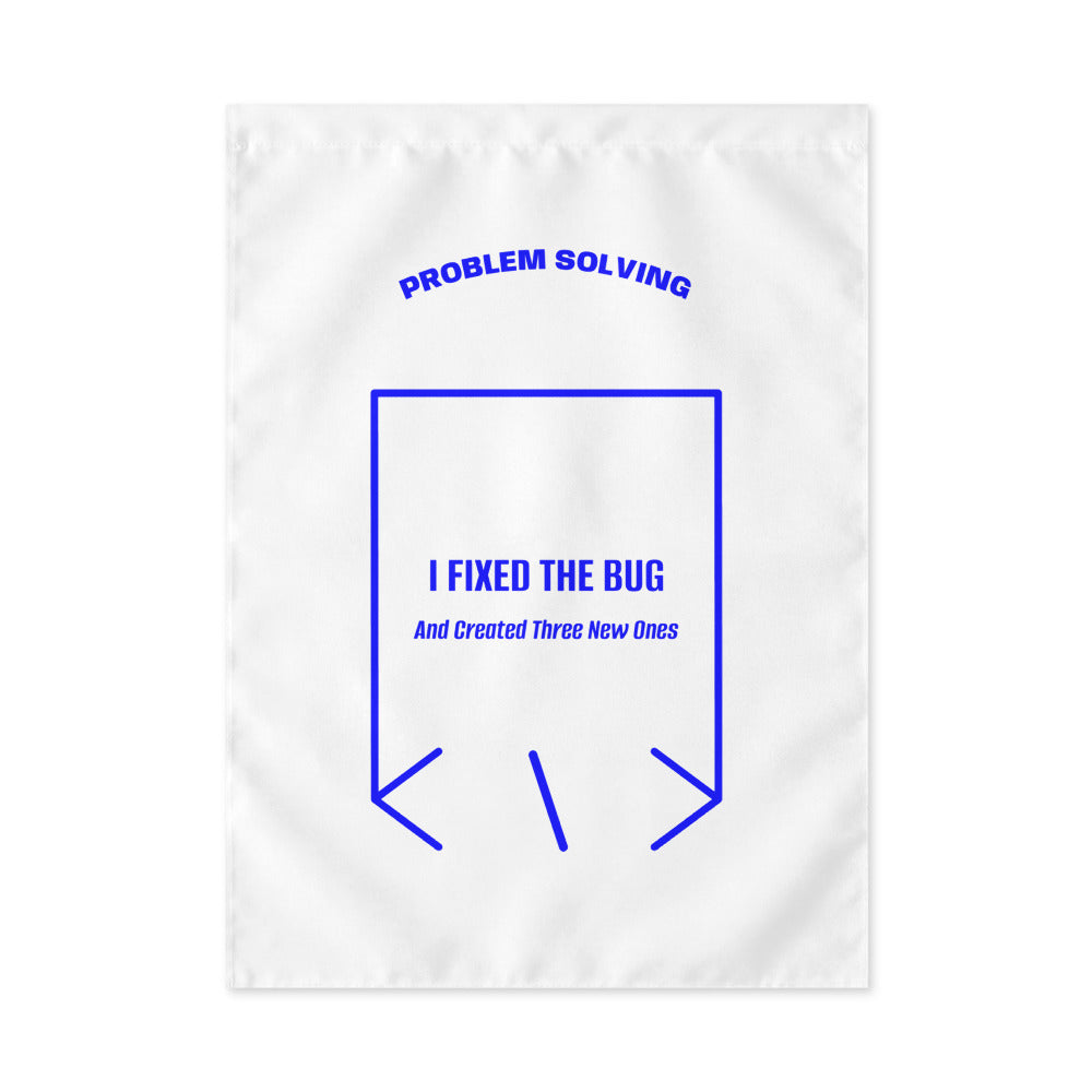 I Fixed The Bug — White Blue back mockup