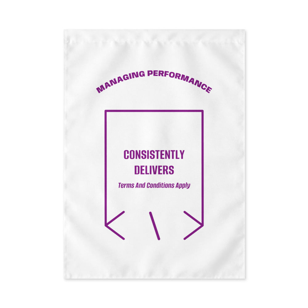 Consistently Delivers — White Purple back mockup