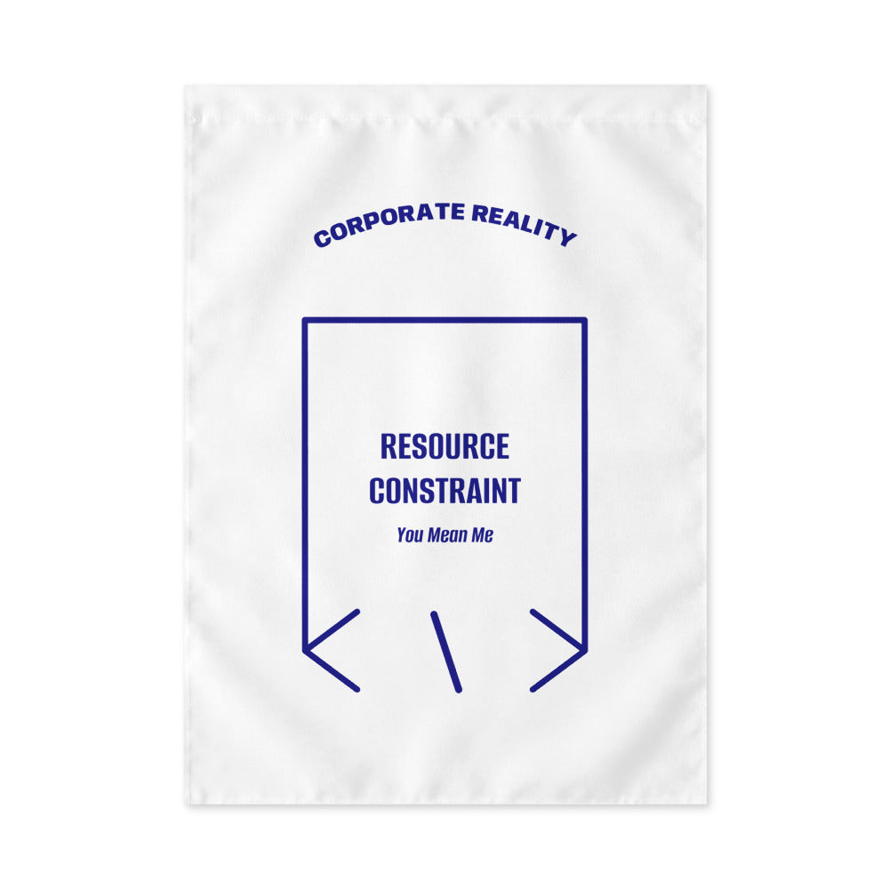 Resource Constraint — White Navy back mockup