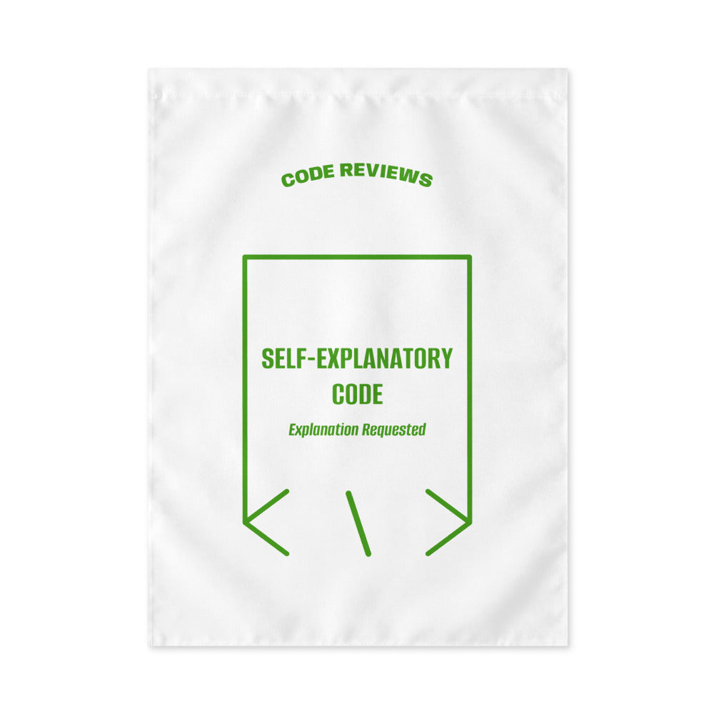 Self-Explanatory Code — White Green back mockup