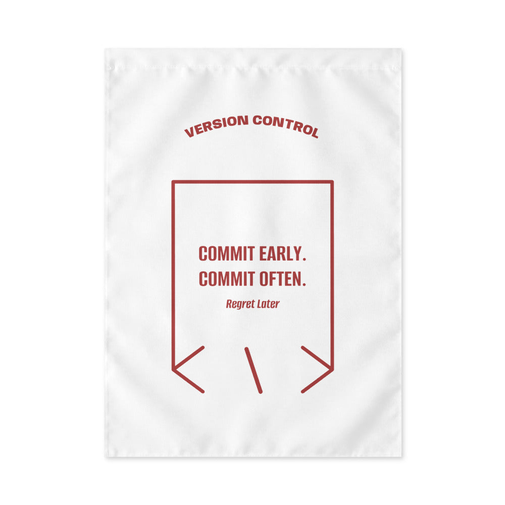 Commit Early. Commit Often. — secondary back mockup
