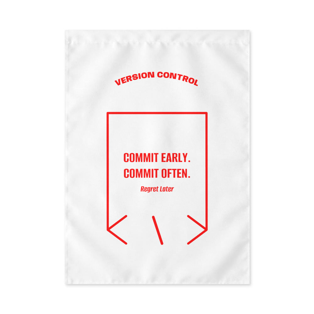 Commit Early. Commit Often. — White Red back mockup
