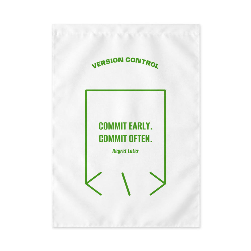 Commit Early. Commit Often. — White Green back mockup