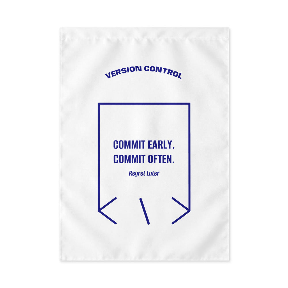 Commit Early. Commit Often. — White Navy back mockup