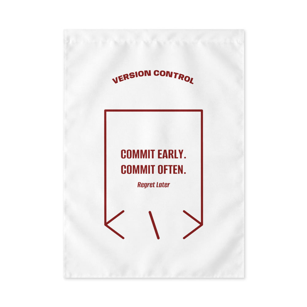 Commit Early. Commit Often. — White Maroon back mockup