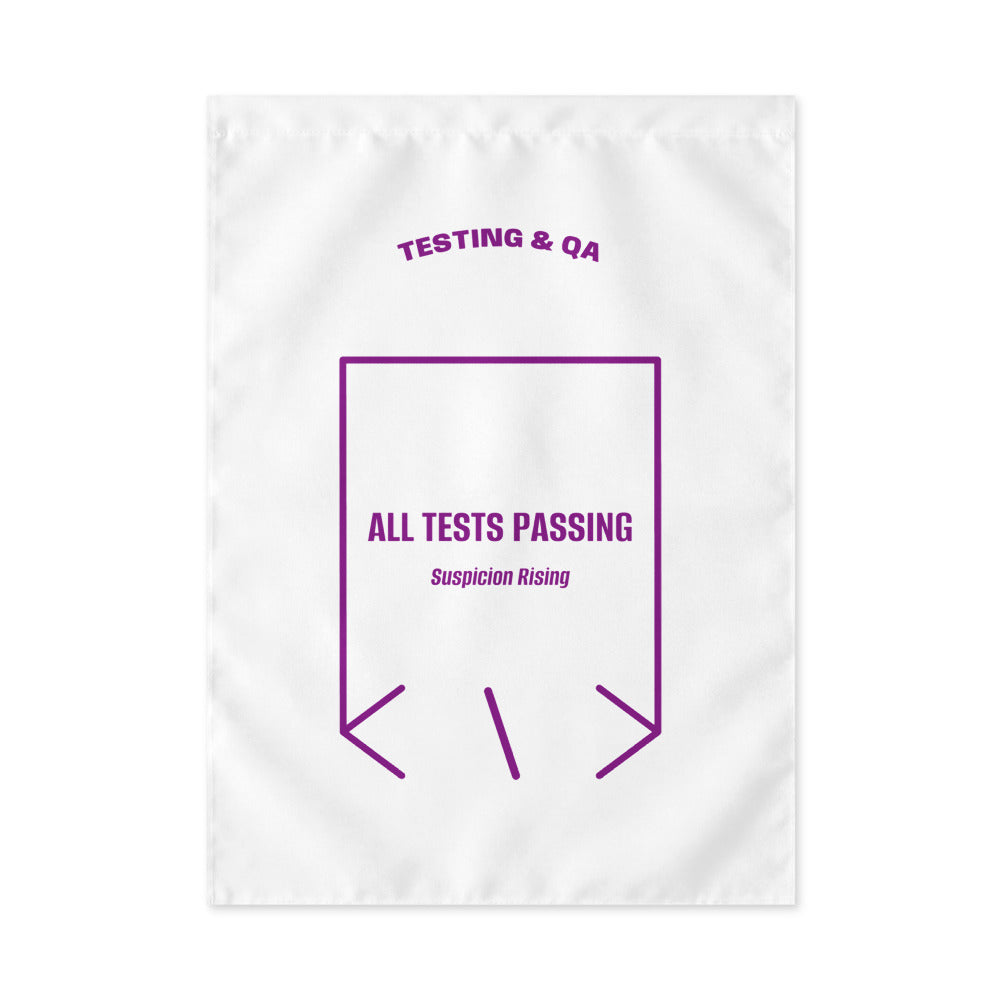 All Tests Passing — White Purple back mockup