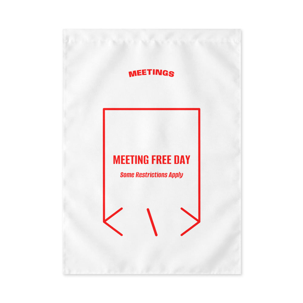 Meeting Free Day — White Red back mockup