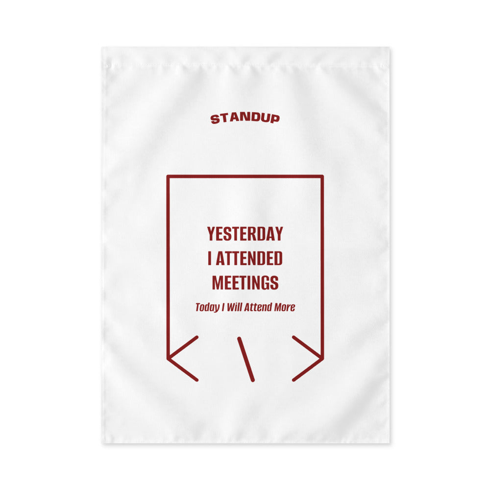 Yesterday I Attended Meetings — White Maroon back mockup