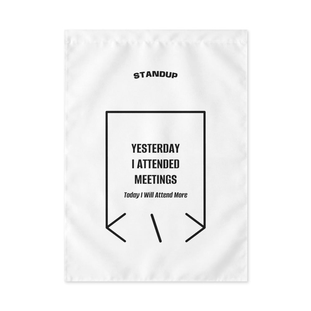 Yesterday I Attended Meetings — White Black back mockup