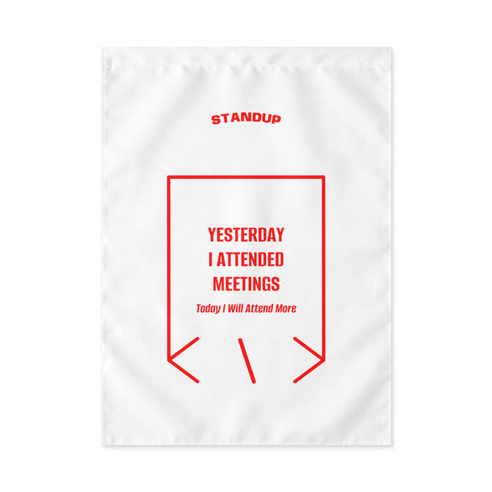Yesterday I Attended Meetings — White Red back mockup