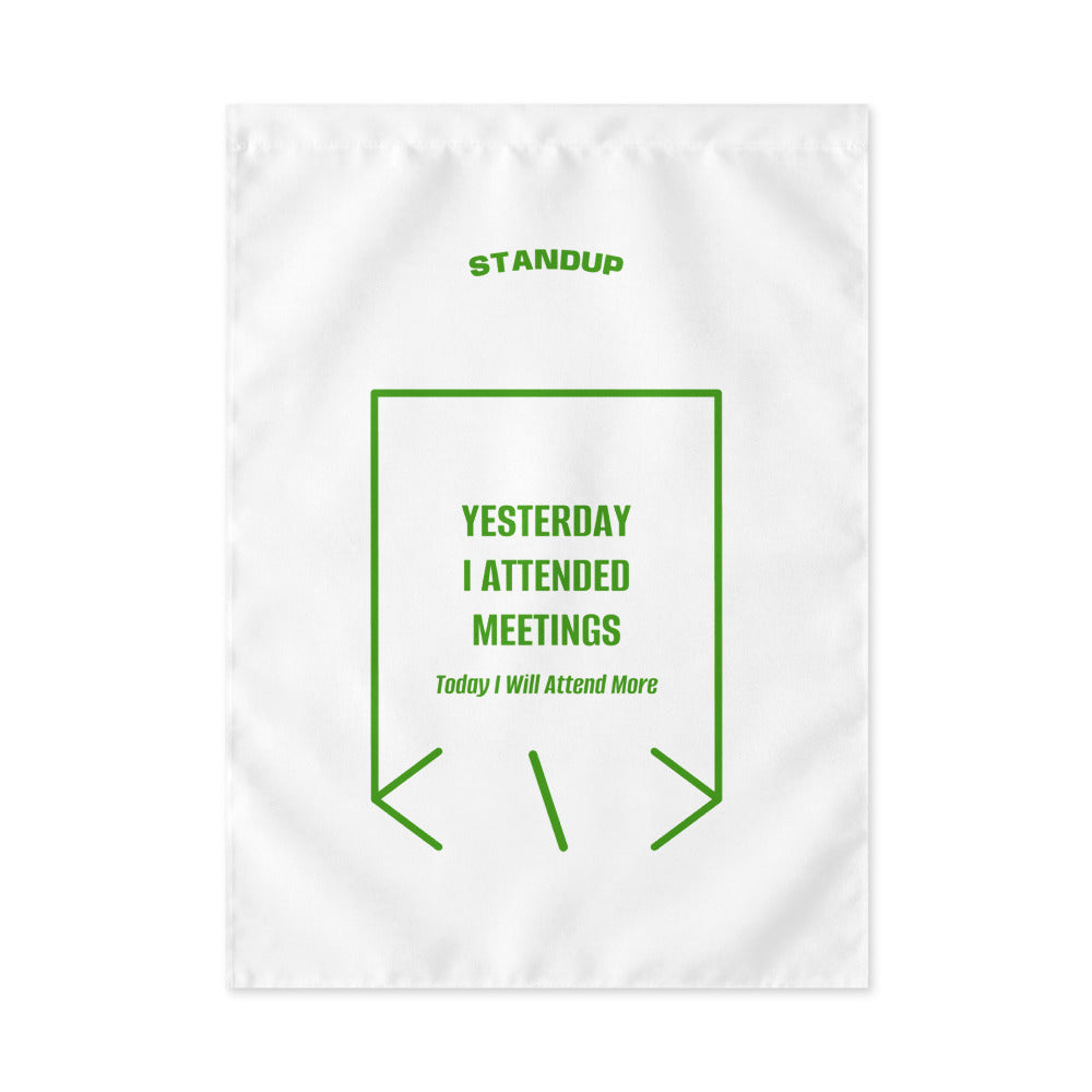 Yesterday I Attended Meetings — White Green back mockup