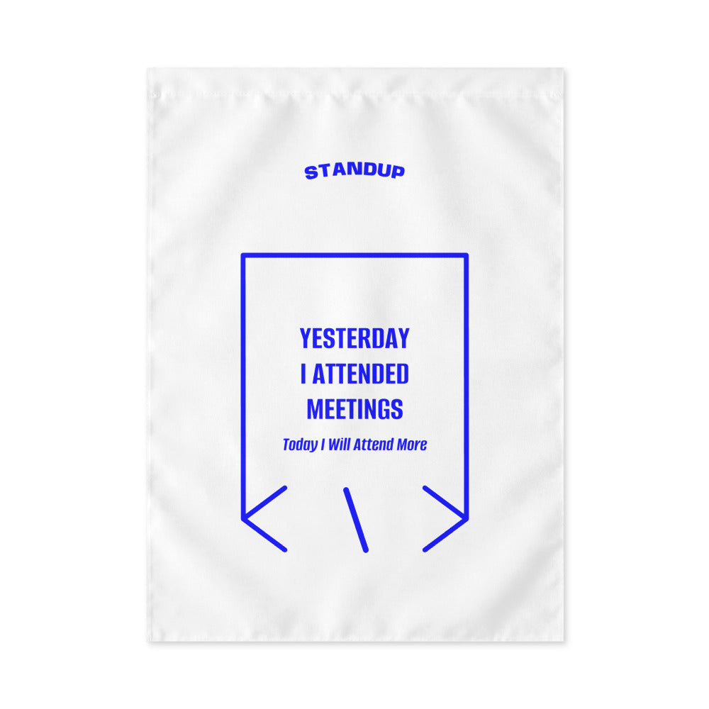 Yesterday I Attended Meetings — White Blue back mockup