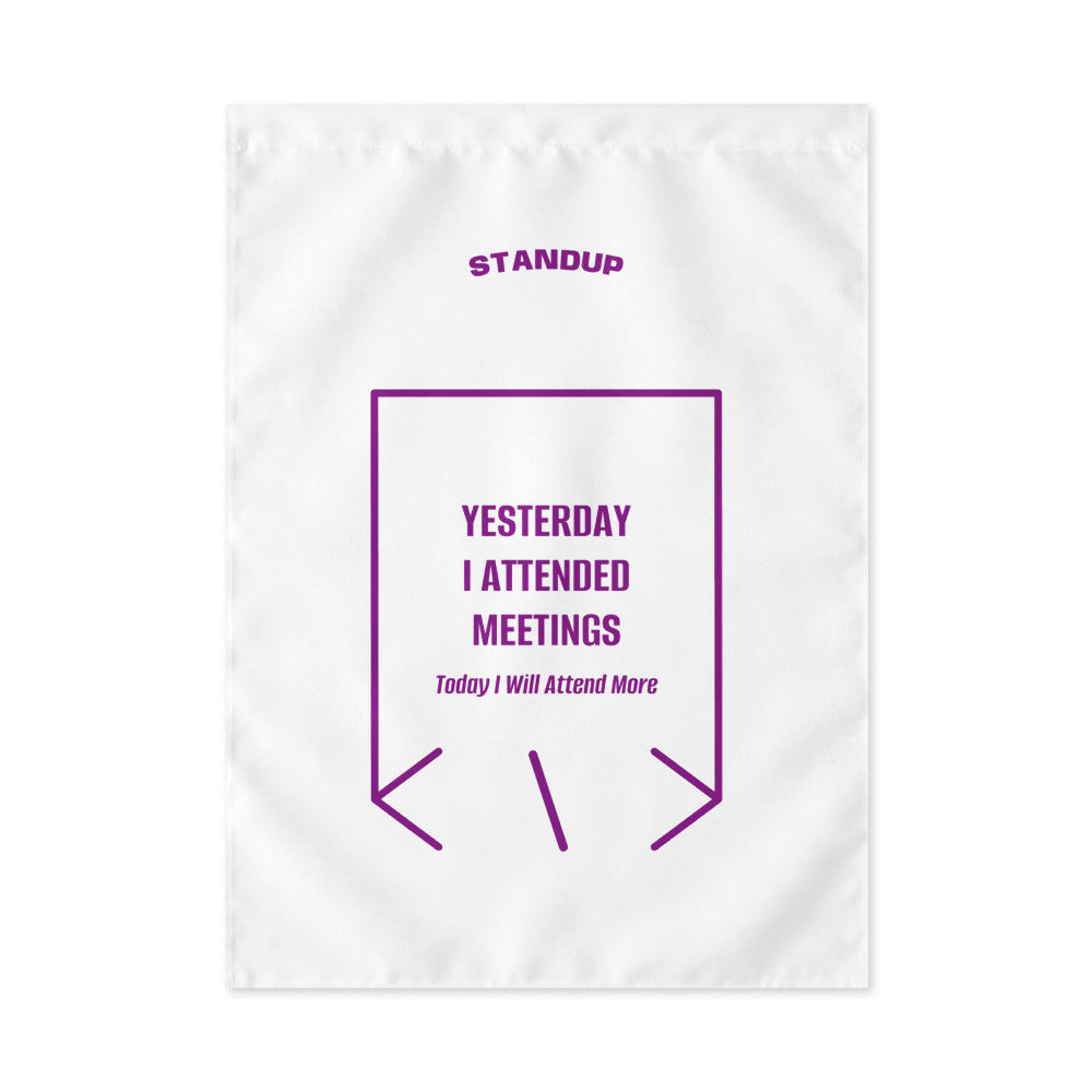 Yesterday I Attended Meetings — White Purple back mockup