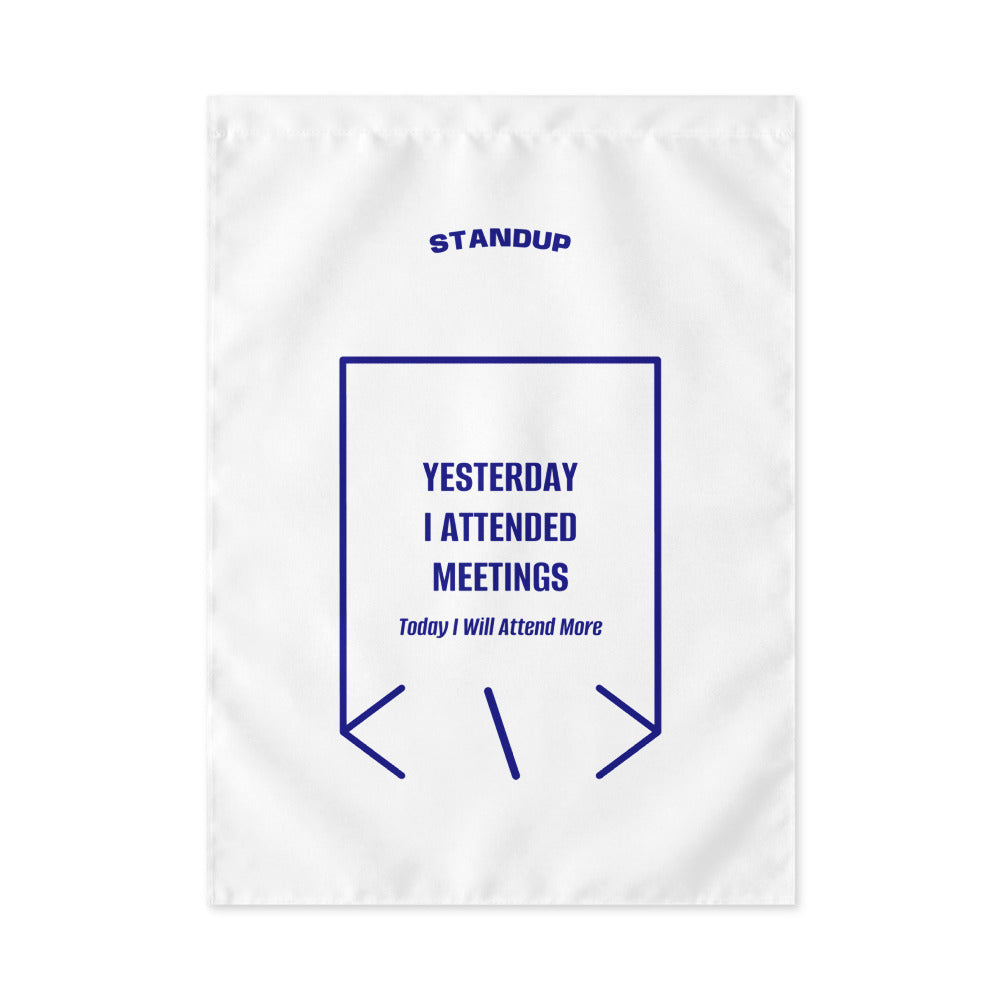 Yesterday I Attended Meetings — White Navy back mockup