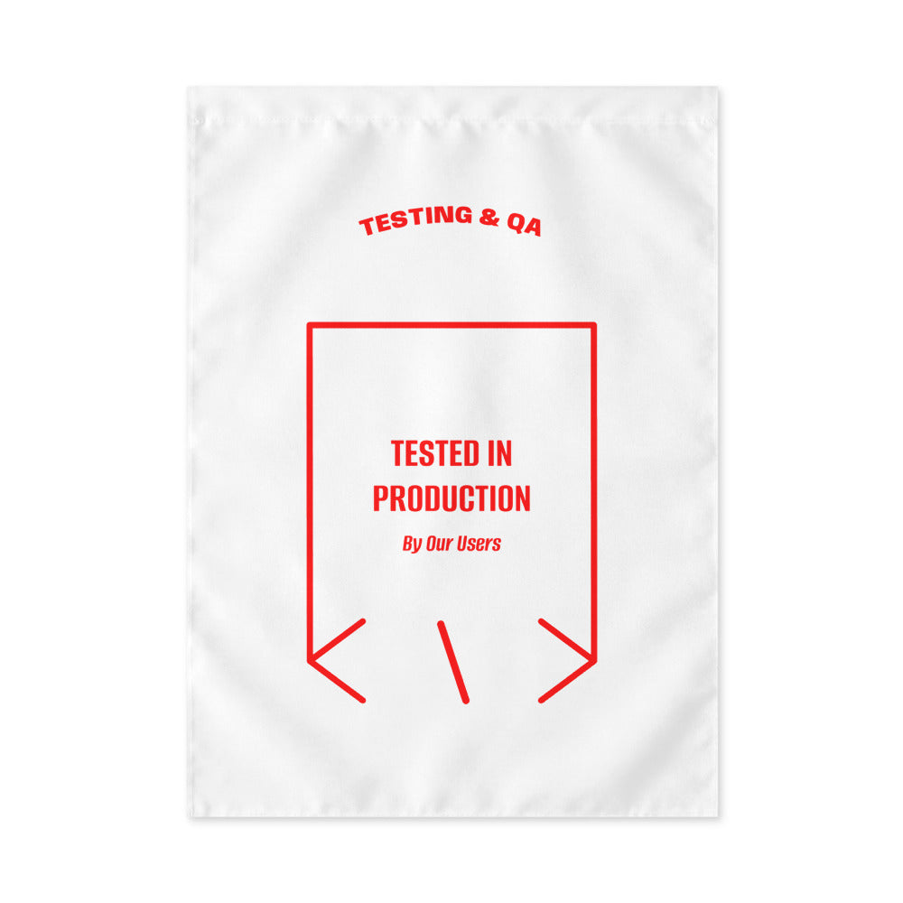Tested In Production — White Red back mockup