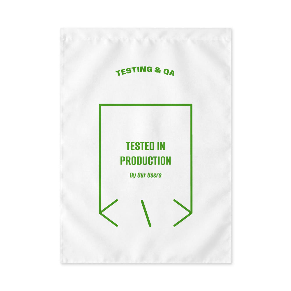 Tested In Production — White Green back mockup